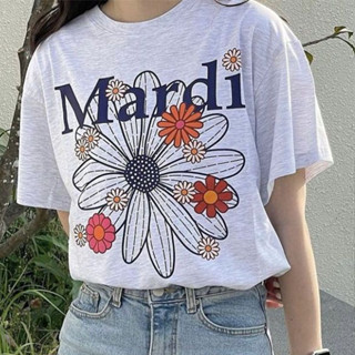 ((พร้อมส่ง) Mardi23 เสื้อยืดแขนสั้นลําลอง ผ้าฝ้ายแท้ ลายดอกเดซี่ แฟชั่นฤดูใบไม้ผลิ และฤดูร้อน