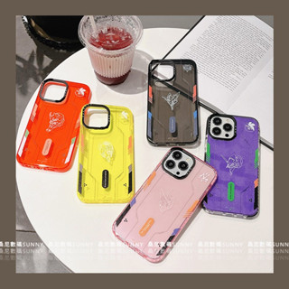 เคสโทรศัพท์มือถือซิลิโคน EVA ใส แบบหนา กันกระแทก ลายนีออน สําหรับ iphone 14 13 15 12 pro max