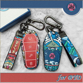 พวงกุญแจรถ เคสกุญสำหรับรถ BYD ATTO 3 / Dolphin / บีวายดี รถEV เคสกุญแจเหมาะสำหรับ BYD atto 3 byd dolphin พวงกุญแจ เคสป้องกันรอยกุญแจ 07