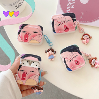 เคสหูฟังบลูทูธ ขอบนิ่ม ป้องกัน ลายการ์ตูนคลื่น 3D พร้อมจี้ สําหรับ Airpods 3 2 1 Pro 2