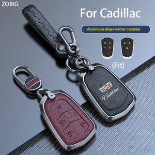 Zobig เคสกุญแจรีโมทรถยนต์ หนังอลูมิเนียม สําหรับ Cadillac Escalade CTS SRX XT5 ATS STS CT6