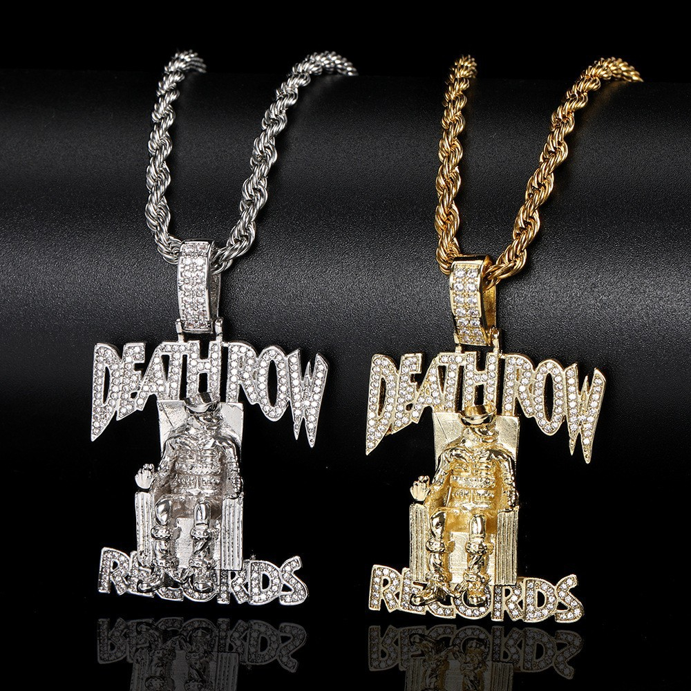 สร้อยคอฮิปฮอปเพทายทั้งตัว chaoren Letter prisoner necklace hip hop King