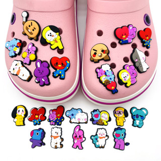 Jibbitz ตัวการ์ตูน BTS Crocs น่ารัก 1 ชิ้น เครื่องประดับ เข็มกลัด รองเท้าแตะ รองเท้าแตะ หัวเข็มขัด ของขวัญเด็ก