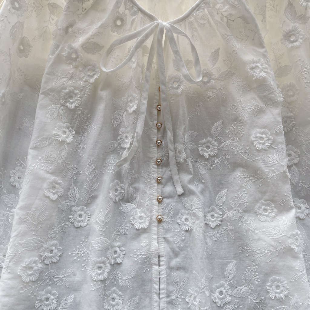 เสื้อเชิ้ตแขนยาว ทรงหลวม ปักลายดอกไม้ สไตล์เกาหลี สําหรับผู้หญิง พร้อมส่ง - รูปที่ 4