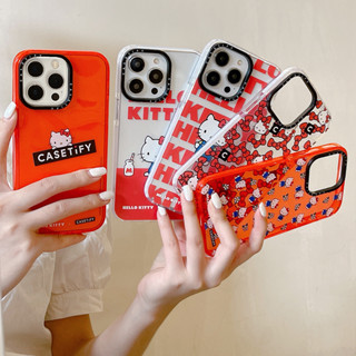 Casetify เคสโทรศัพท์มือถือแบบนิ่ม TPU ใส กันกระแทก พิมพ์ลายแมวคิตตี้ สําหรับ iPhone 14 13 12 11 Pro Max