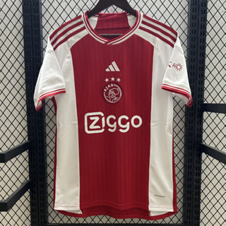 เสื้อกีฬาแขนสั้น ลายทีมชาติฟุตบอล Ajax 23/24 ชุดเหย้า สีแดง สําหรับผู้ชาย