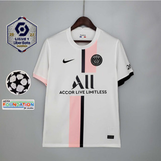 เสื้อกีฬาแขนสั้น ลายทีมชาติฟุตบอล Paris Saint-Germain 1:1 2021/2022 ชุดเยือน