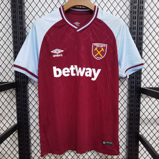 เสื้อกีฬาแขนสั้น ลายทีมชาติฟุตบอล West Ham 23 24 ชุดเหย้า สีแดง สําหรับผู้ชาย