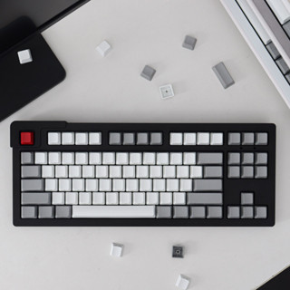 Gmk ปุ่มกดคีย์บอร์ด PBT 108 คีย์ แนวเรโทร สีเทา ขาว