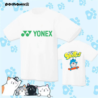 เสื้อกีฬาปิงปอง Yonex ระบายอากาศได้ดี แบบแห้งเร็ว พิมพ์ลายการ์ตูนโดราเอมอน ดูดซับเหงื่อ สําหรับผู้ชาย และผู้หญิง