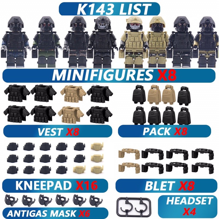 Swat ฟิกเกอร์ทหารทหาร ขนาดเล็ก เข้ากันได้กับของขวัญอิฐคลาสสิก