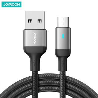 Joyroom สายเคเบิล Micro USB 2.4A ไนลอน ชาร์จเร็ว Micro USB สายไฟ Android USB สายชาร์จข้อมูล โทรศัพท์มือถือ สายเคเบิล USB-A ถึง Micro