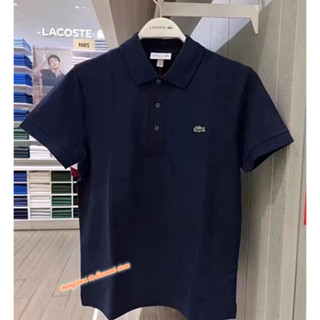 Lacoste เสื้อโปโล แขนสั้น ผ้าฝ้าย สําหรับผู้ชาย