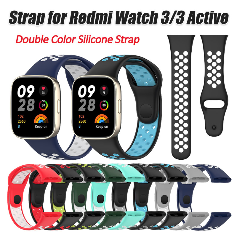 สายนาฬิกาข้อมือ ซิลิโคนนิ่ม สองสี แบบเปลี่ยน สําหรับ Redmi Watch 3 Redmi Watch 3