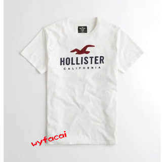 เสื้อยืดแขนสั้น ปักลาย Hollister สําหรับผู้ชาย