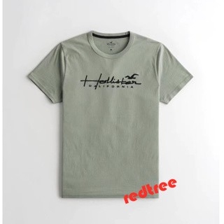 เสื้อยืดแขนสั้น ปักลาย Hollister สําหรับผู้ชาย