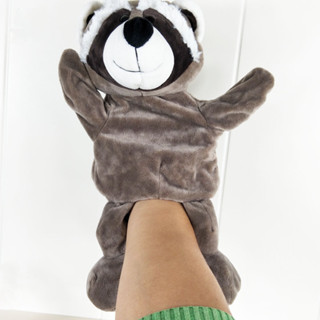 ตุ๊กตาหุ่นมือ รูปสัตว์แรคคูน ของเล่นสําหรับเด็ก