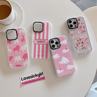 เคสโทรศัพท์มือถือ PC แข็ง แบบใส กันกระแทก ลายก้อนเมฆสีรุ้ง สําหรับ iPhone 14 Pro Max 12 13 Pro Max 13 14 11