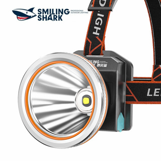 Smiling Shark TD8001 โคมไฟหน้า LED เซนเซอร์ไฟหน้า ชาร์จ USB กันน้ํา สําหรับตั้งแคมป์ เดินป่า ตกปลา