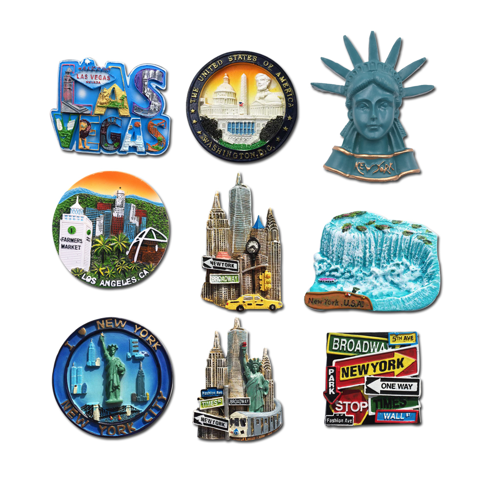Usa สติกเกอร์แม่เหล็กติดตู้เย็น ลาย Washington New York Los Angeles California สําหรับตกแต่งบ้าน