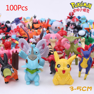 โมเดลฟิกเกอร์ PVC รูปการ์ตูนโปเกม่อน ปิกาจู ชาริซาร์ด Psyduck Eevee Kyogre Squirtle ขนาดเล็ก 3-5 ซม. 100 ชิ้น ต่อชุด