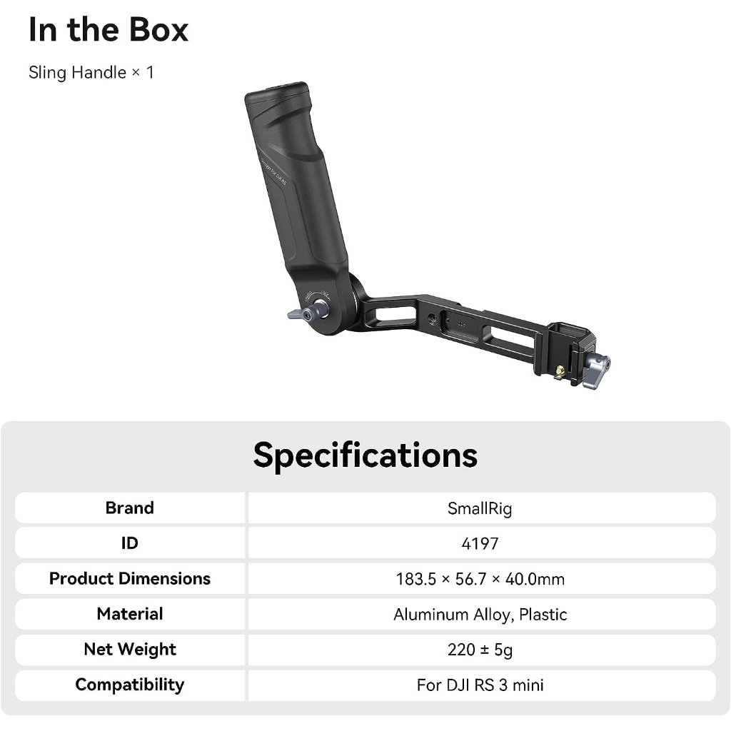 Smallrig Sling Handle สําหรับ DJI RS 4 Mini/DJI RS 3 Mini #4197