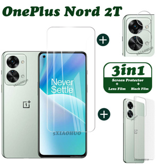 3-in-1 กระจกนิรภัย Oneplus Nord 2T 5G กระจกกันรอยหน้าจอ Oneplus Nord CE 3 Lite 5G กระจกนิรภัยหน้าจอ + ฟิล์มกล้อง + ฟิล์มด้านหลัง ตัวป้องกันเลนส์กล้อง