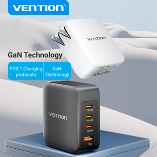 Vention 140W GaN ที่ชาร์จ USB Type C PD3.1 สําหรับ MacBook Pro แล็ปท็อป แท็บเล็ต ชาร์จเร็ว USB ชาร์จเร็ว สําหรับ Xiaomi PD Charger