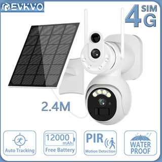 Evkvo 8MP เลนส์คู่ 5X ซูม 4G ซิมการ์ด พลังงานแสงอาทิตย์ต่ํา แบตเตอรี่ WIFi PTZ กล้อง IP PIR AI การตรวจจับมนุษย์ สีเต็ม เวอร์ชั่นกลางคืน กันน้ํา กลางแจ้ง กล้องวงจรปิดไร้สาย แอพ Ubox