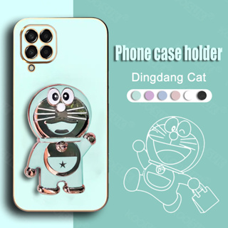 ใหม่ เคสโทรศัพท์มือถือแบบนิ่ม TPU ลายการ์ตูนโดราเอมอน พร้อมที่ตั้งวาง สําหรับ Samsung A22 4G M32 M22 F22 Galaxy F62 M62 A12 M12 F12 5G