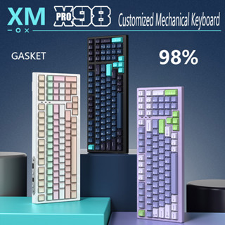 -LW- Xinmeng XM X98PRO คีย์บอร์ดปะเก็น 99 คีย์ แบบใช้สาย ไร้สาย 98%