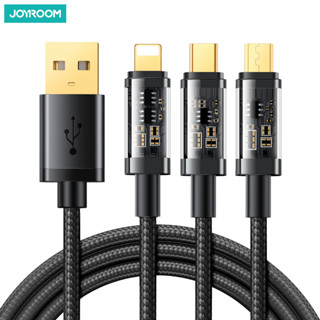 Joyroom 3 in 1 สายชาร์จเร็ว USB C 3.5 A สําหรับ IP 14 Pro Max Micro Type C USB Cable