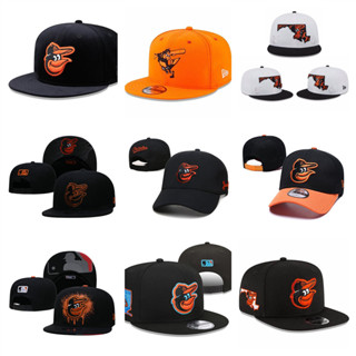 MLB Baltimore Orioles หมวกปีกปีกแบนแบบปรับได้หมวกกีฬากลางแจ้ง