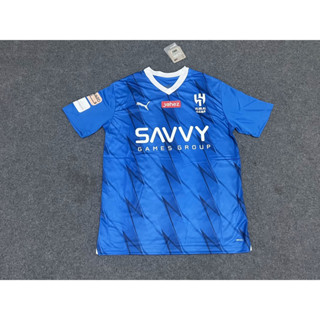 【พรีเซล】เสื้อกีฬาแขนสั้น ลายทีมชาติฟุตบอล Al hilal 23-24 ชุดเหย้า คุณภาพสูง ไซซ์ S-2XL