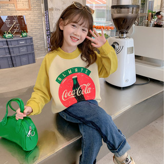 [พร้อมส่ง] เสื้อผ้าฤดูใบไม้ร่วงเด็กหญิงอายุ 3-14 ปีเด็ก ๆ ในวงการหลวมเสื้อยืด Kravis เสื้อยืดลำลองในเสื้อเชิ้ตเสื้อยืดยาวแขนยาวของเด็กสาวเกาหลี