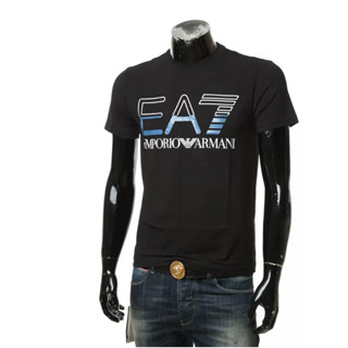 Armani EA7 เสื้อยืดแขนสั้น คอกลม พิมพ์ลายนกอินทรีย์ 3RPT07 PJLBZA