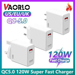 Vaorlo 120W / 65W QC5.0 ปลั๊กชาร์จโทรศัพท์มือถือ แบบชาร์จเร็ว