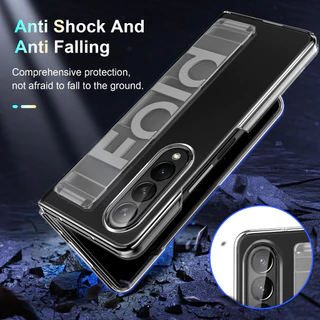Samsung Galaxy Z พับ 3 5 4 5 6 7 8 8Ultra Luxury สายรัดข้อมือ Frosted โปร่งใส Anti-Fingerprint พับซิลิโคนกันกระแทกนุ่มเคสโทรศัพท์