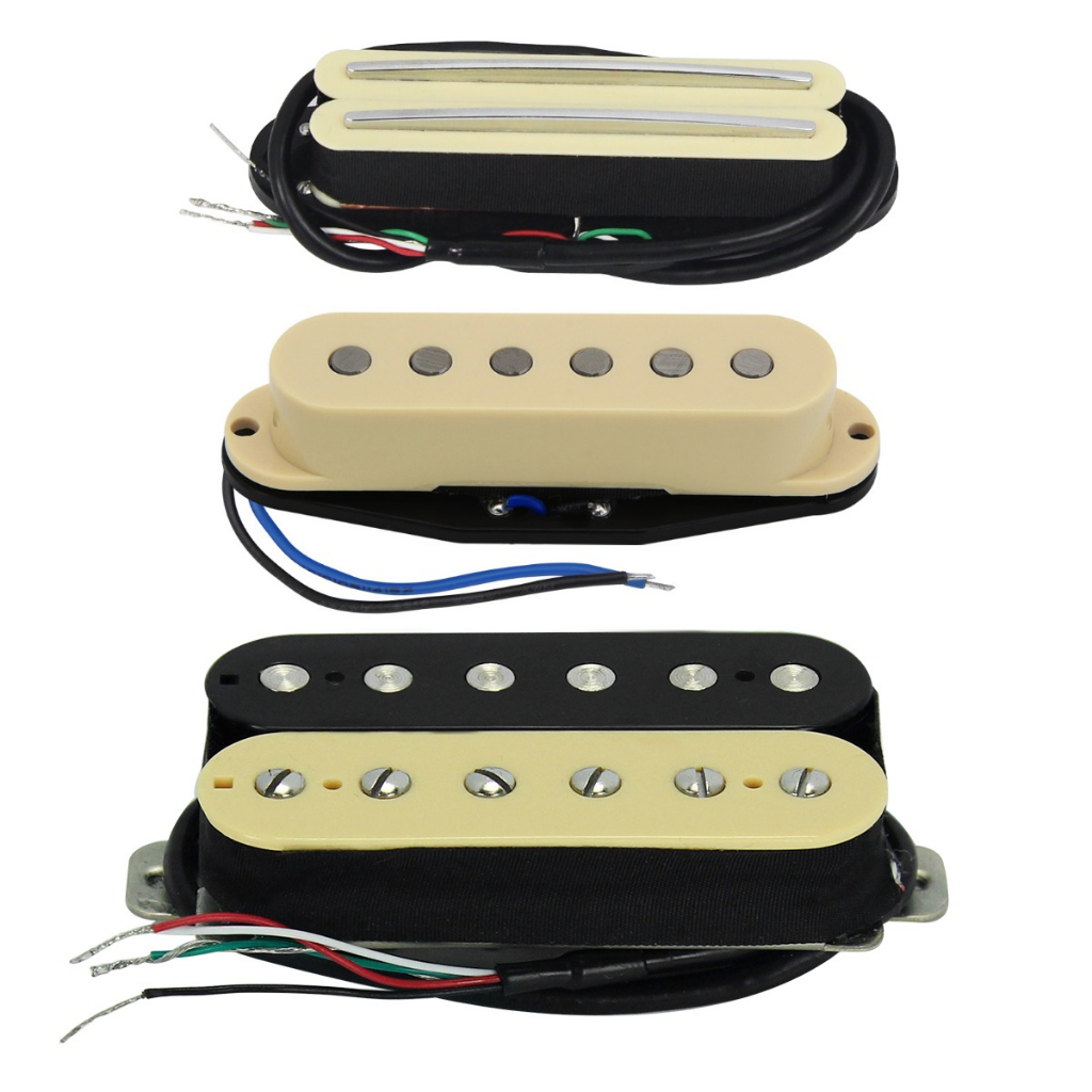 Fleor 3PCS กีตาร์รถกระบะ SSH ชุด Vintage Alnico 5 Dual Rail Pickup & Single Coil & Humbucker Pickups