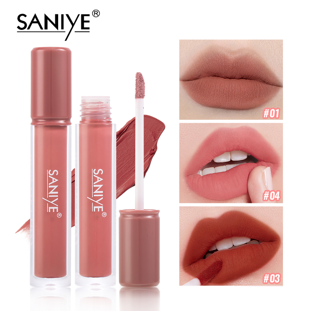 Saniye ลิปสติก ลิปกลอส เนื้อแมตต์กํามะหยี่ กันน้ํา 9 สี 4 มล. L1271