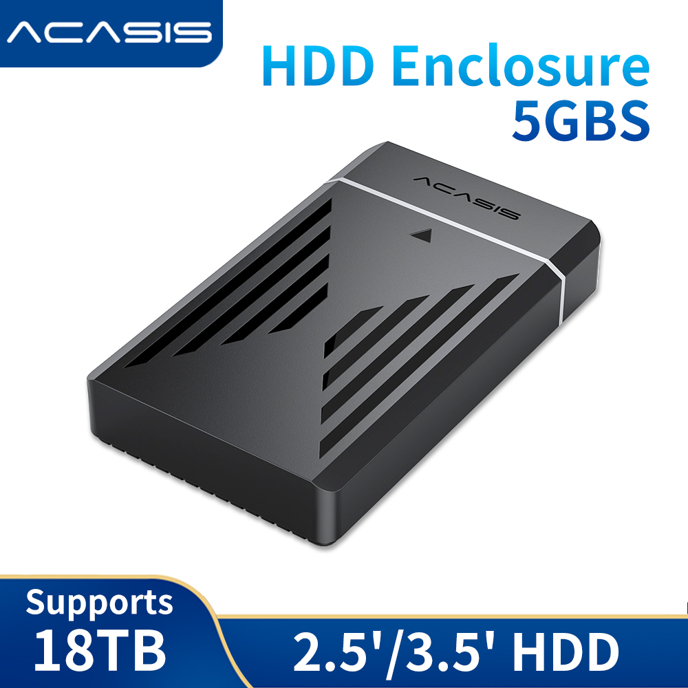 Acasis "2.5/3.5" SATA USB3.0 กล่องใส่ฮาร์ดไดรฟ์ภายนอก Type-C/สวิตช์ไฟ/DC 12V.2A,5Gpbs SATA Case 24TB สําหรับ Windows,Mac OS