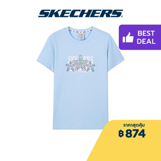 Skechers สเก็ตเชอร์ส เสื้อยืดแขนสั้น ผู้หญิง Ocean Collection Short Sleeve Tee - L223W155