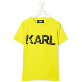 เสื้อยืดแขนสั้น พิมพ์ลายโลโก้ Karl สําหรับผู้หญิง