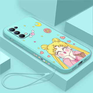 เคสโทรศัพท์มือถือ ลายการ์ตูนเซเลอร์มูน พร้อมสายคล้อง สําหรับ Oppo A71 Oppo RENO 8pro