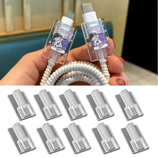 ตัวถนอมสายชาร์จ อะคริลิค TPUใส *ราคาต่อชิ้น* ลายการ์ตูน กันสายหัก USB Cable Bite