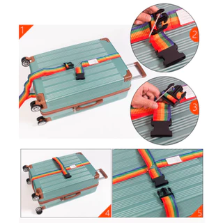[พร้อมส่งในไทย] สายรัดกระเป๋าเดินทาง แบบ4ทิศ สามารถปรับสั้นยาว 4.1M Luggage Belt Luggage Strap