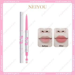 Neiyou NEIYOU ลิปไลเนอร์ สองหัว โครงร่าง รูปปาก กันน้ํา ติดทนนาน สีนู้ด แปรงทาปาก ฐานลิป