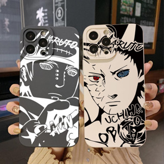 เคสป้องกันโทรศัพท์มือถือ ขอบสี่เหลี่ยม ลายการ์ตูนนารูโตะ Uchiha Obito สําหรับ iPhone 14 Plus 13 Pro Max 12 iPhone 11 XR 8 7 SE 2022