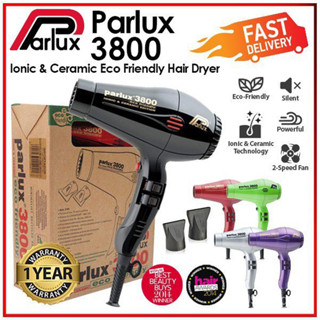 Parlux 3800 เครื่องเป่าผมเซรามิก และไอออนิก เป็นมิตรกับสิ่งแวดล้อม ขนาดกะทัดรัด