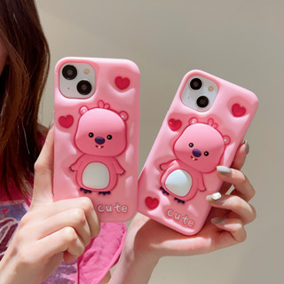 เคสโทรศัพท์มือถือ ซิลิโคนนิ่ม ลาย POP Love Beaver 3 มิติ สําหรับ Iphone 11 12 13 14 15 Pro max